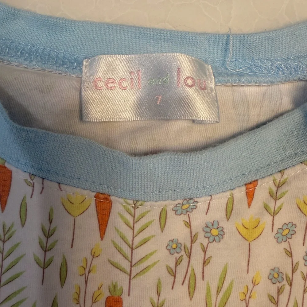 Cecil and Lou Easter Bunny Print Pajamas size 7! Excellent condition! - Picture 3 of 6